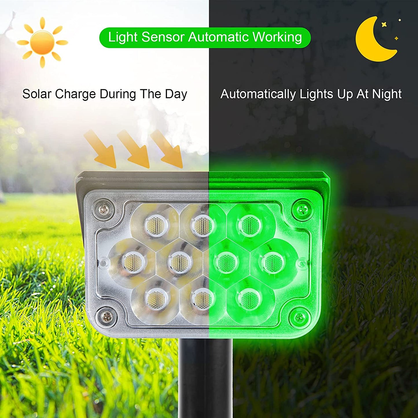 T-SUN Adjustable Solar Spotlight Solar Garden Light IP65 Solar Power Green Light For Yard Path Tree Decor Solar Light Outdoor