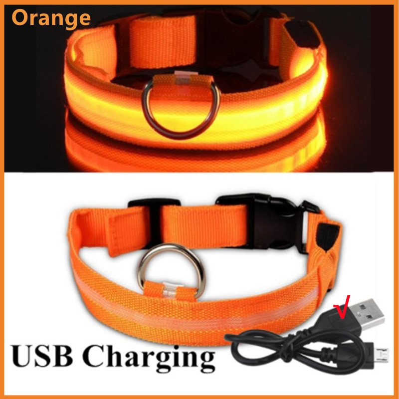 LED Glowing Dog Collar Adjustable Flashing Recharge a Luminous Collar Night Anti-Lost Dog Light HarnessFor Small Dog Pet Products